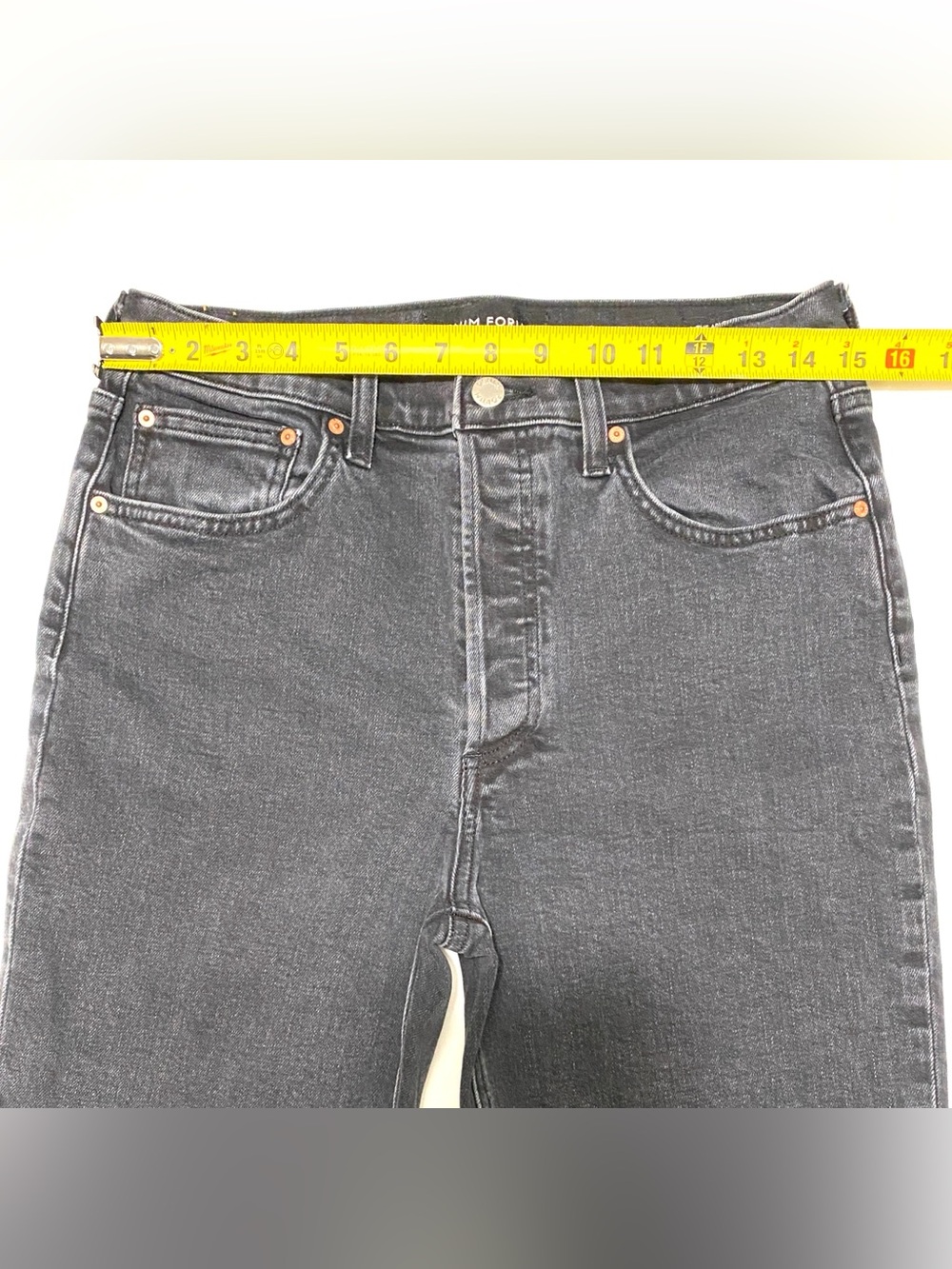 Aritzia Denim Forum Arlo High Rise Straight Jeans Black Wash Women’s 30L Ankle - Picture 12 of 16